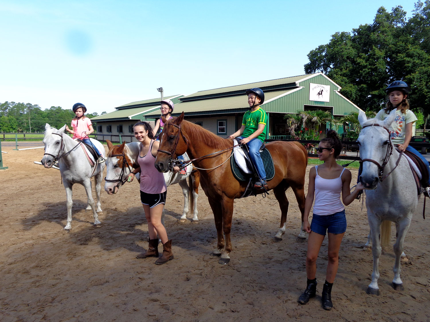 Horse Camp Orlando FL girls on horses
